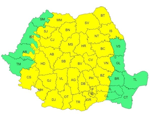 AVERTIZARE: JUDEȚUL DÂMBOVIȚA se află  sub ATENȚIONĂRI de PLOI, VIJELII, GRINDINĂ și CANICULĂ , Administrația Națională de Meteorologie a emis două mesaje: