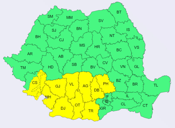 ALERTĂ METEO: COD GALBEN de FURTUNI în tot județul Dâmbovița 19 iulie, ora 12:09 – 19 iulie, ora 23:00 ALERTĂ METEO: COD GALBEN de FURTUNI în tot județul Dâmbovița 19 iulie, ora 12:09 – 19 iulie, ora 23:00, fenomene vizate: instabilitate atmosferică temporar accentuată.