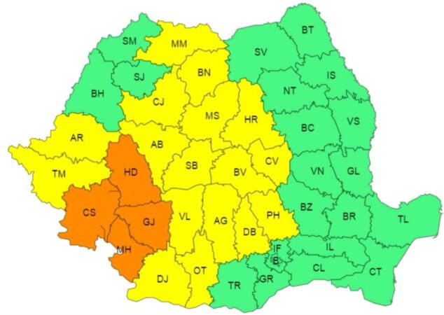 PLOI, VIJELII ȘI GRINDINĂ în tot județul Dâmbovița, ANM a emis deja o ATENȚIONARE METEOROLOGICĂ COD GALBEN de FURTUNI