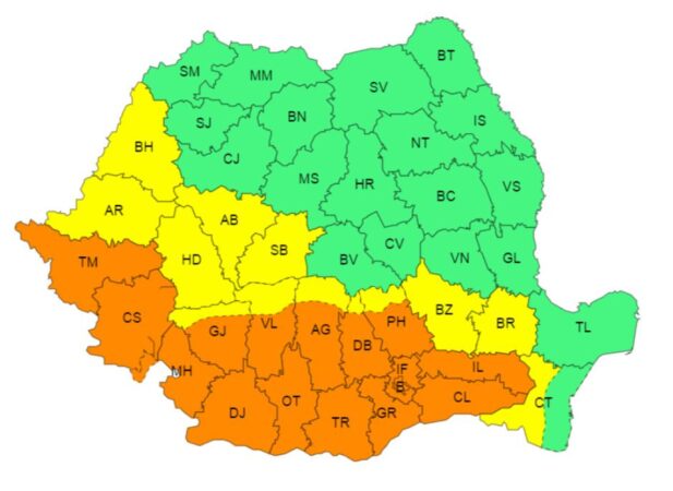 ALERTĂ METEO: Mâine, 13 august, județ Dâmbovița este sub COD GALBEN și COD PORTOCALIU de CANICULĂ.
