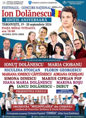 Festivalul-Concurs Național „Ion Dolănescu” va avea loc la Târgoviște în perioada 19-20 septembrie , eveniment organizat de Consiliul Judeţean Dâmboviţa
