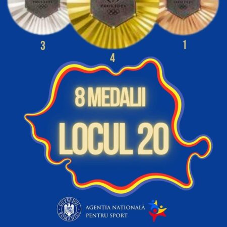 Cu o zi înainte de finalul ediției Paris 2024 a Jocurilor Olimpice, România cu 8 medalii - 3 de aur, 4 de argint și una de bronz - România se află