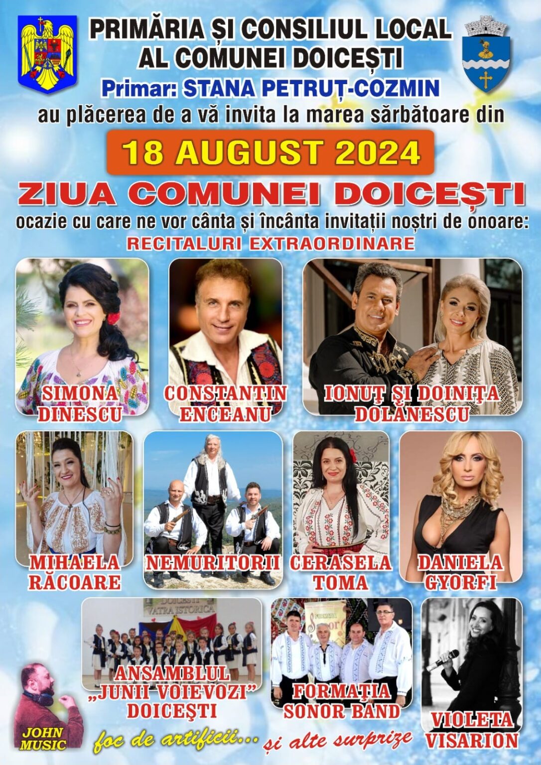 Comuna Doicești va îmbrăca straie de sărbătoare pe 18 august 2024