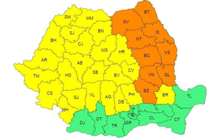 AVERTIZARE METEO:  COD GALBEN de PLOI  și risc de inundații în județul Dâmbovița , ministrul Mediului  deja a convocat astăzi Comitetul ministerial