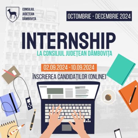 Consiliul Județean Dâmbovița a anunțat deschiderea înscrierilor pentru programul de internship 2024, oferind 9 locuri disponibile pentru tinerii absolvenți de studii superioare.