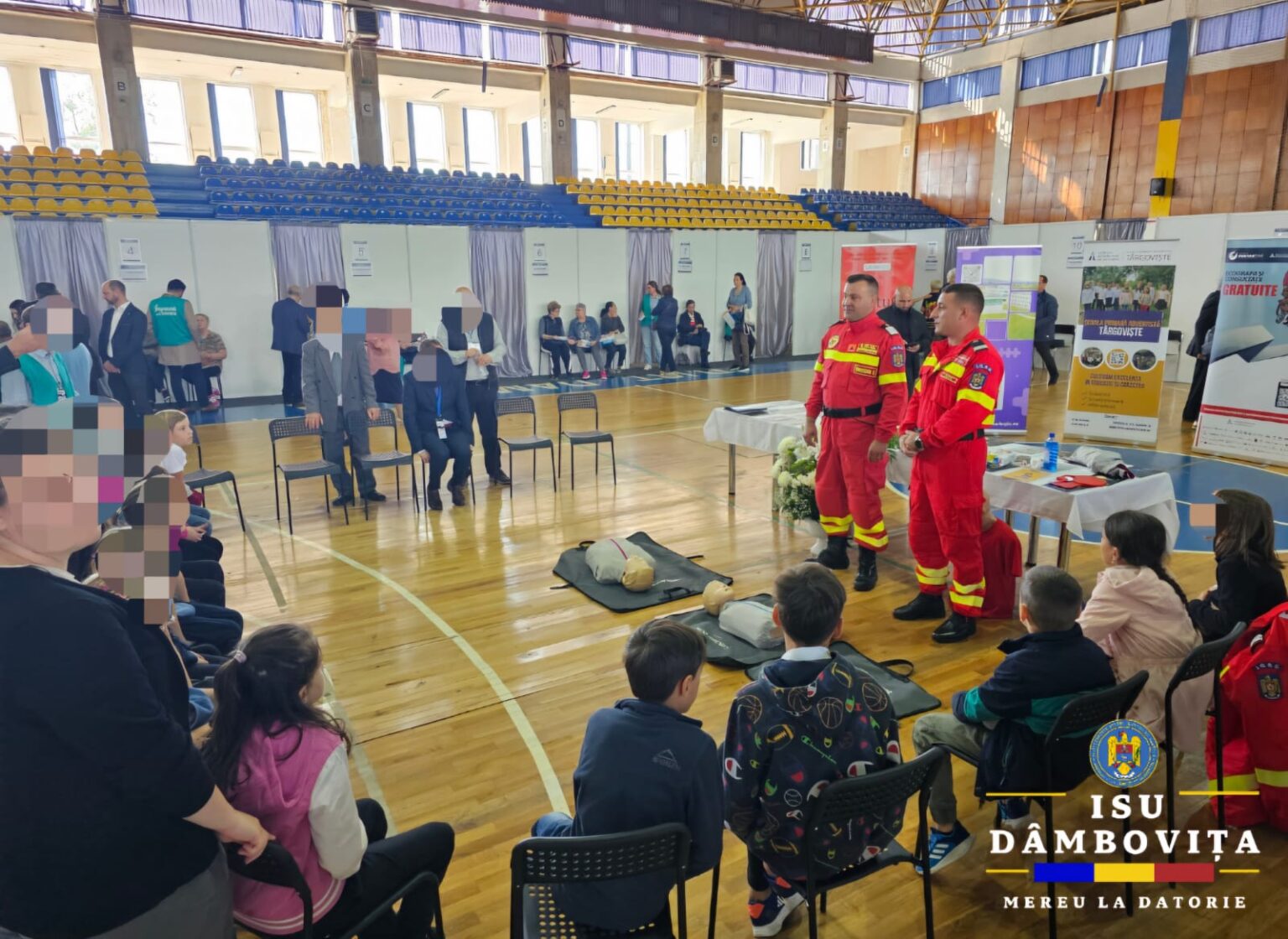 Dâmbovițenii pregătiți în acordarea primului ajutor, astăzi,  la Sala Polivalentă din Târgoviște, s-a desfășurat o sesiune importantă