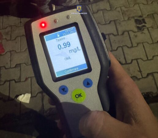 O femeie de 39 de ani din comuna Ulmi a fost depistată pe Calea Domnească, la volanul unui autoturism, cu o alcoolemie mult peste limita legală – 0,99 mg/l alcool pur. 