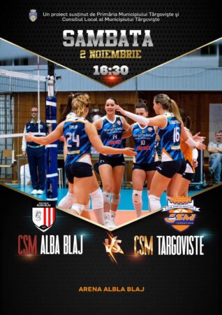 Meci important pentru CSM Târgoviște în confruntarea cu CSM Alba Blaj Meci important pentru CSM Târgoviște în confruntarea cu CSM Alba Blaj, mâine, 2 noiembrie, la ora 16:30.