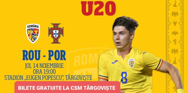 Târgoviște găzduiește un eveniment sportiv de excepție: Bilete gratuite pentru meciul România U20 – Portugalia U20.