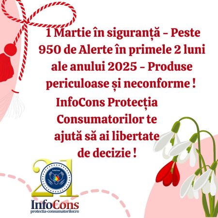 Luna martie – Protecția Consumatorilor: Atenție la produsele periculoase Luna martie nu este doar despre mărțișoare, ci și despre protecția consumatorilor, cu ocazia Zilei Mondiale a Drepturilor Consumatorilor pe 15 martie.