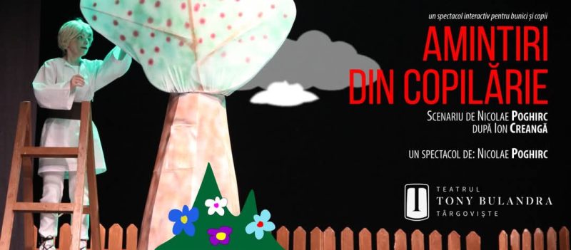 Mâine, 15 aprilie, la ora 11:00, Teatrul Tony Bulandra din Târgoviște vă invită la un spectacol interactiv plin de energie și voie bună – „Amintiri din copilărie”.