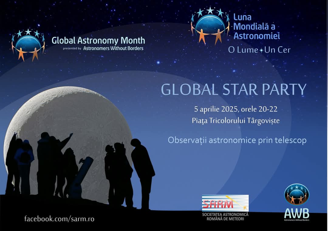 În fiecare an, luna aprilie aduce cu sine Luna Mondială a Astronomiei (Global Astronomy Month - GAM), iar anul acesta, pe 5 aprilie, va avea loc evenimentul Global Star Party, organizat simultan în întreaga lume.