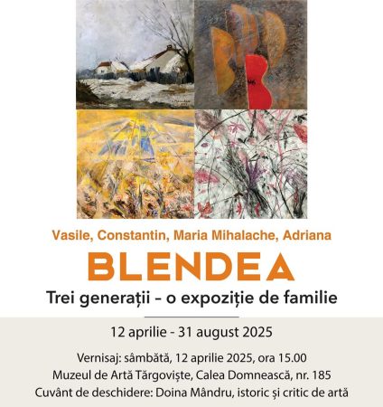 Patru artiști din familia Blendea își expun lucrările la Muzeul de Artă din Târgoviște Patru artiști din familia Blendea își expun lucrările la Muzeul de Artă din Târgoviște.