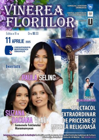 Nu ratați mâine, 11 aprilie, spectacolul  de pricesne și muzică religioasă la Cinema Independența  Nu ratați  mâine, 11 aprilie, spectacolul  de pricesne și muzică religioasă la Cinema Independența. Floriile, sărbătoarea care marchează Intrarea Mântuitorului în Ierusalim, deschide ciclul Sărbătorilor Pascale și, în acest spirit, Centrul Județean de Cultură Dâmbovița vă invită la un eveniment deosebit dedicat acestei zile pline de semnificație religioasă.