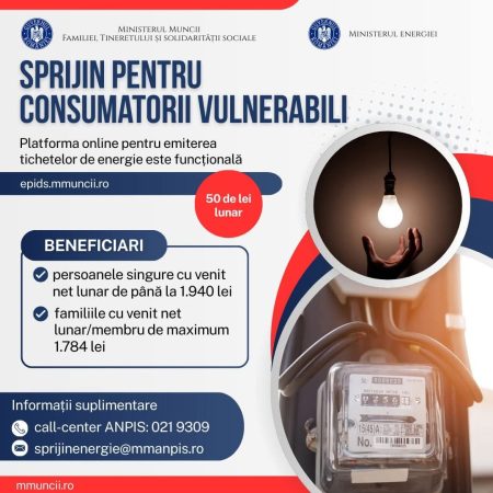 Platforma EPIDS, funcțională: Tichetele de energie pentru persoanele vulnerabile se pot solicita online Platforma EPIDS, funcțională: Tichetele de energie pentru persoanele vulnerabile se pot solicita online