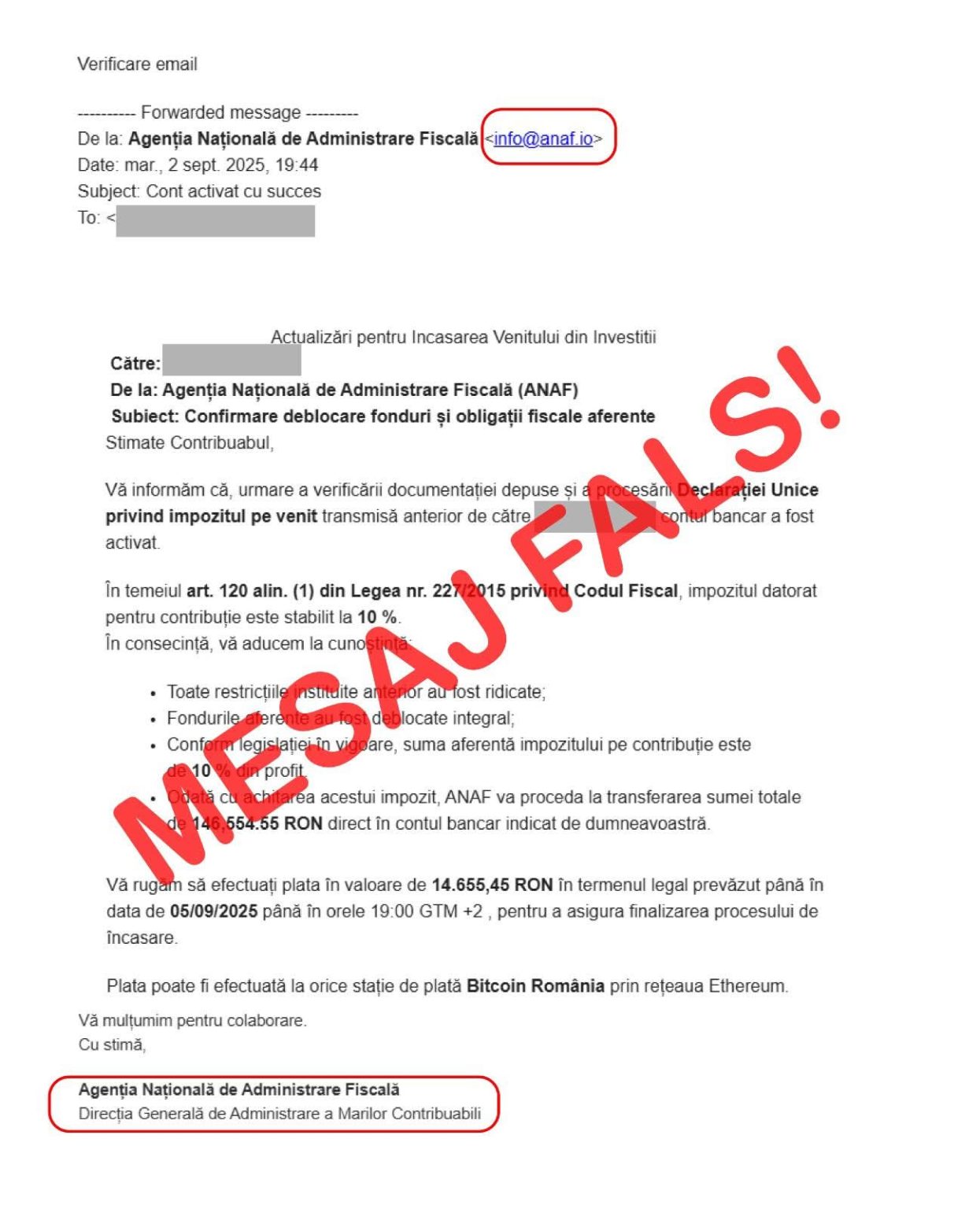 ANAF avertizează contribuabilii ANAF avertizează contribuabilii