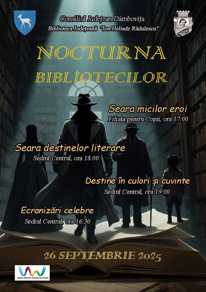 „Nocturna bibliotecilor": Seara destinelor literare la Biblioteca Județeană Dâmbovița