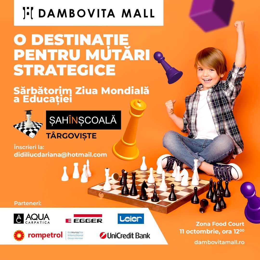 Ziua Mondială a Educației sărbătorită cu șah la Dâmbovița Mall