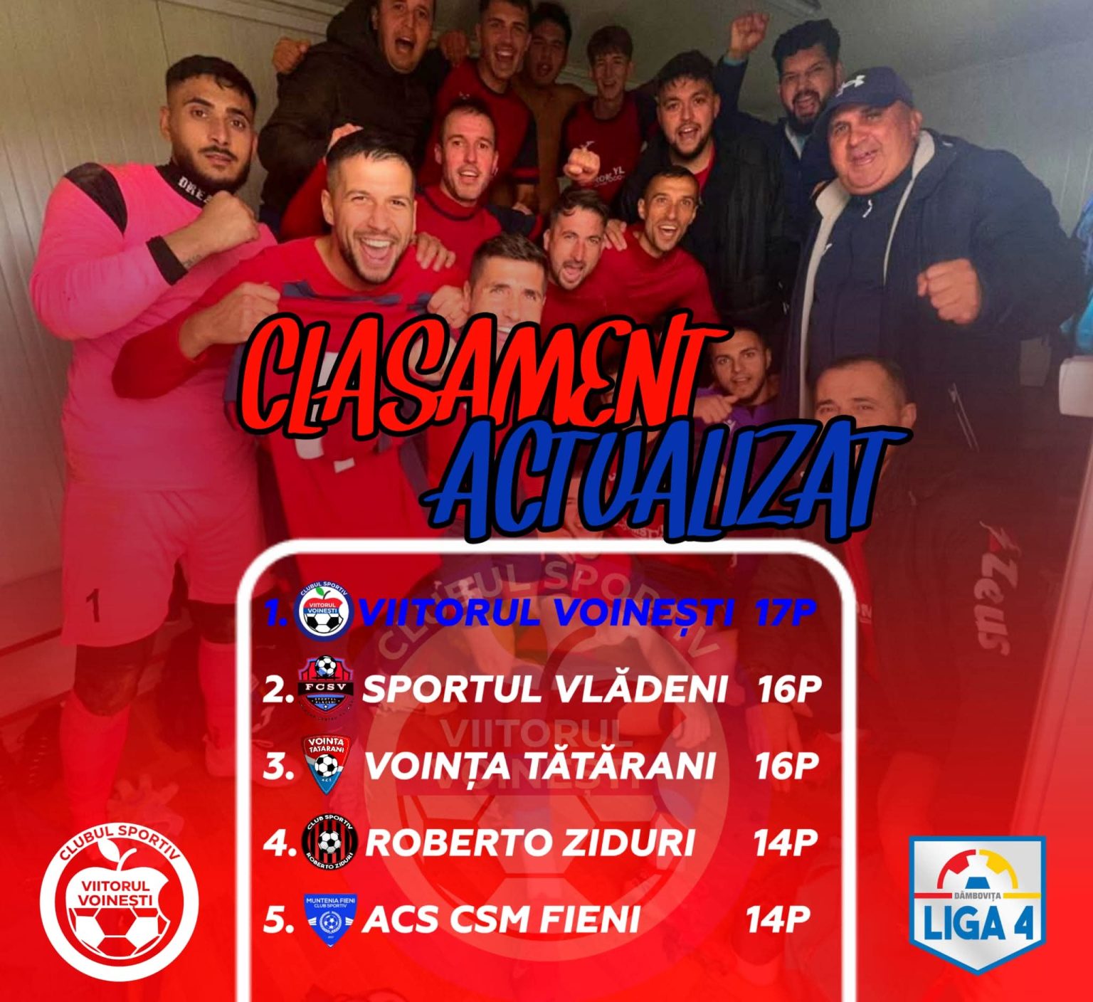 Liga 4 Seniori: Viitorul Voinești preia fotoliul de lider Liga 4 Seniori: Viitorul Voinești preia fotoliul de lider