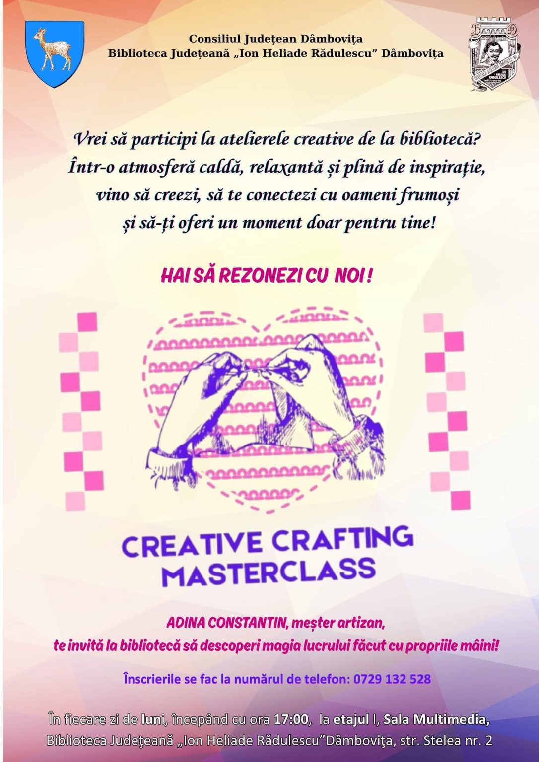 Ateliere creative la Biblioteca Județeană Dâmbovița – Descoperă bucuria creației!