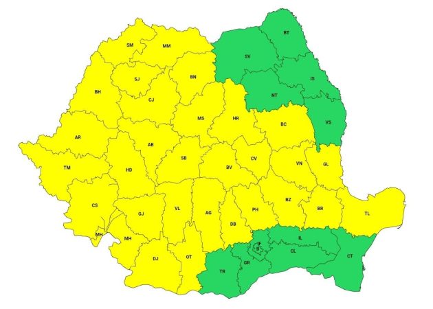 Județul Dâmbovița, sub avertizare Cod Galben de ploi, vijelii și grindină Județul Dâmbovița,
