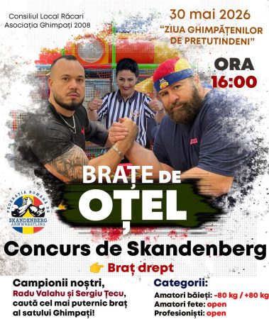 Spectacol de forță la Ghimpați: concurs de skandenberg în cadrul Zilei Ghimpățenilor de Pretutindeni