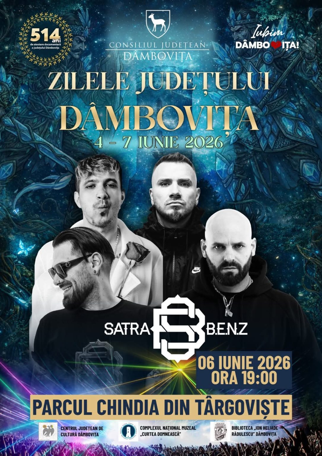 Satra B.E.N.Z. urcă pe scena „Zilelor Județului Dâmbovița 2026” la Târgoviște Zilelor Județului Dâmbovița