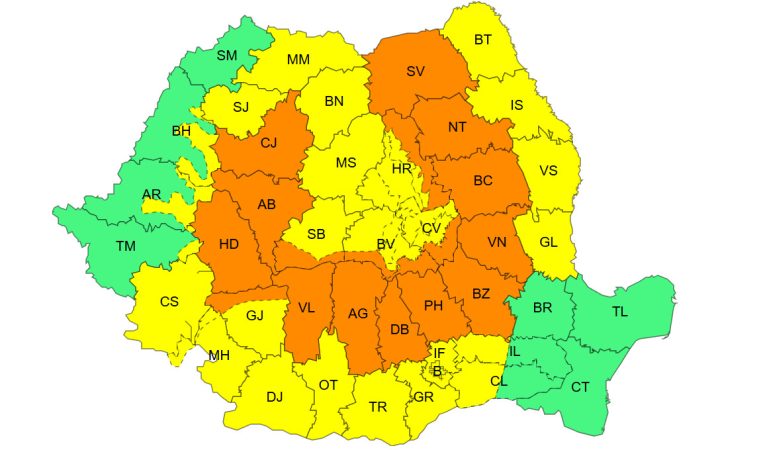 Alertă meteo în Dâmbovița! Județul intră sub Cod portocaliu de furtuni și ploi torențiale Alertă meteo în Dâmbovița