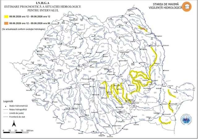 AVERTIZARE HIDROLOGICĂ DE COD GALBEN ÎN DÂMBOVIȚA: RISC DE VIITURI ȘI INUNDAȚII LOCALE AVERTIZARE HIDROLOGICĂ DE COD GALBEN ÎN DÂMBOVIȚA: RISC DE VIITURI ȘI INUNDAȚII LOCALE