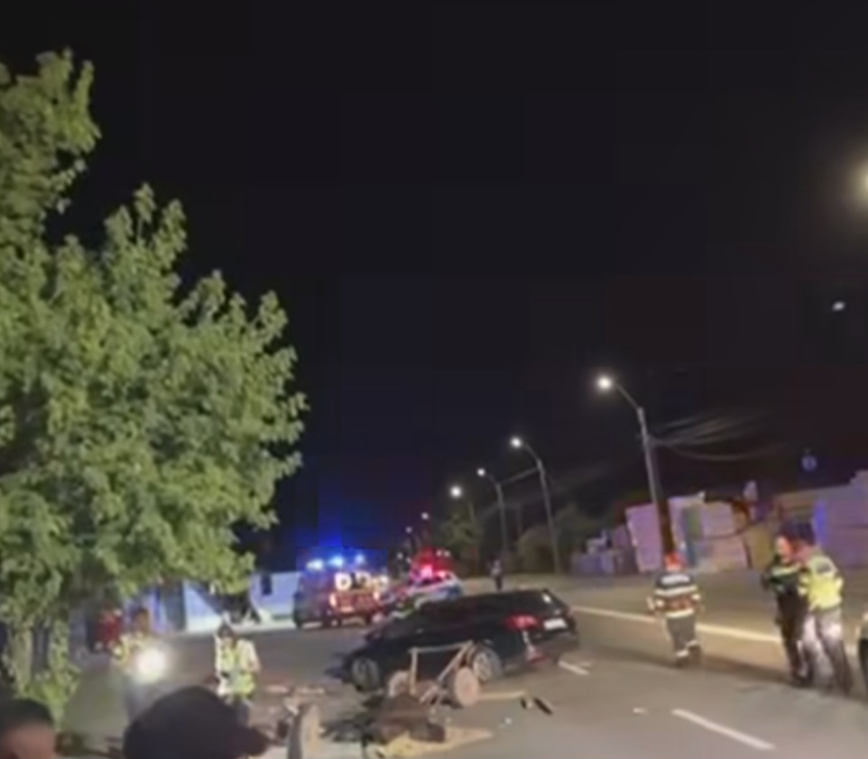 Căruță spulberată pe Șoseaua Găești: impact violent, mai multe victime au ajuns la spital