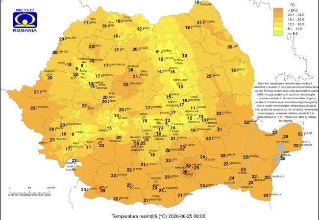  Dâmbovița sub caniculă: Cod galben de temperaturi ridicate, aer sufocant,  disconfort termic accentuat și furtuni 