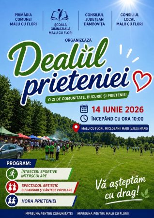 „Dealul Prieteniei – 2026” aduce din nou comunitatea împreună la Malu cu Flori „Dealul Prieteniei – 2026” aduce din nou comunitatea împreună la Malu cu Flori