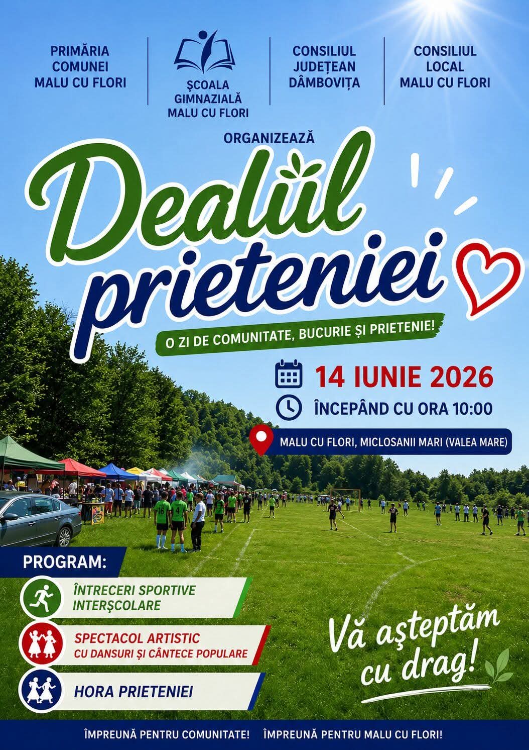 „Dealul Prieteniei – 2026” aduce din nou comunitatea împreună la Malu cu Flori