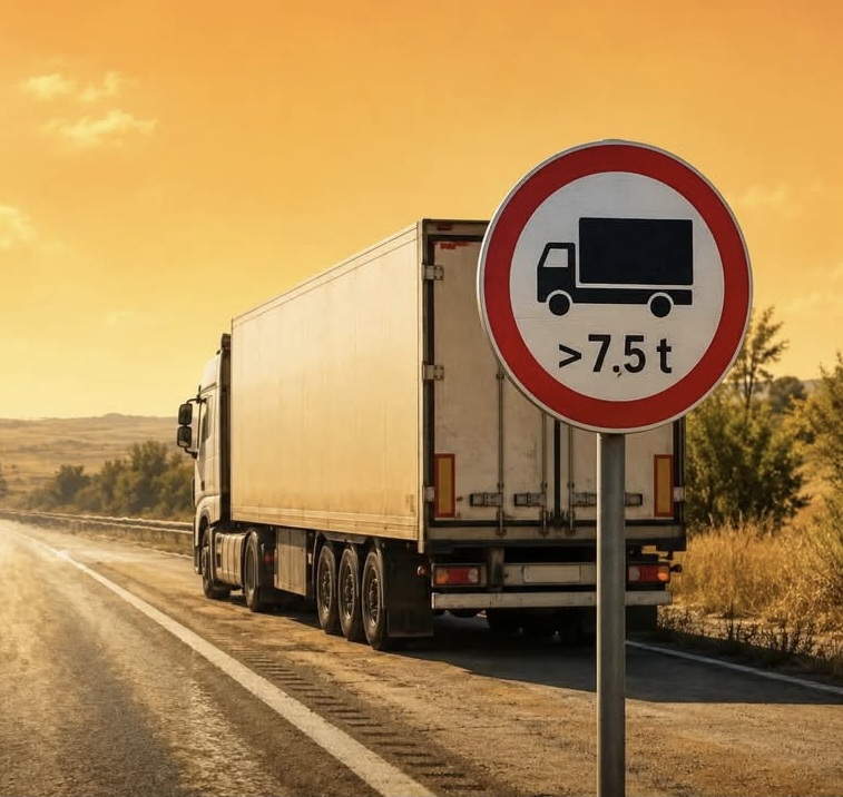  DÂMBOVIȚA, SUB RESTRICȚII DE CIRCULAȚIE PENTRU TRAFIC GREU (>7,5 T) DIN CAUZA CANICULEI