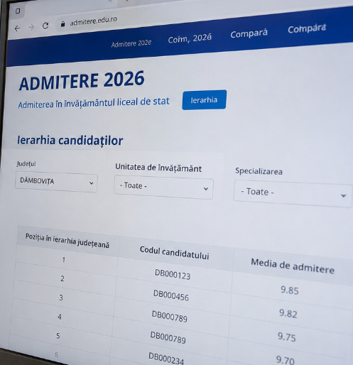 Admitere liceu 2026 în Dâmbovița
