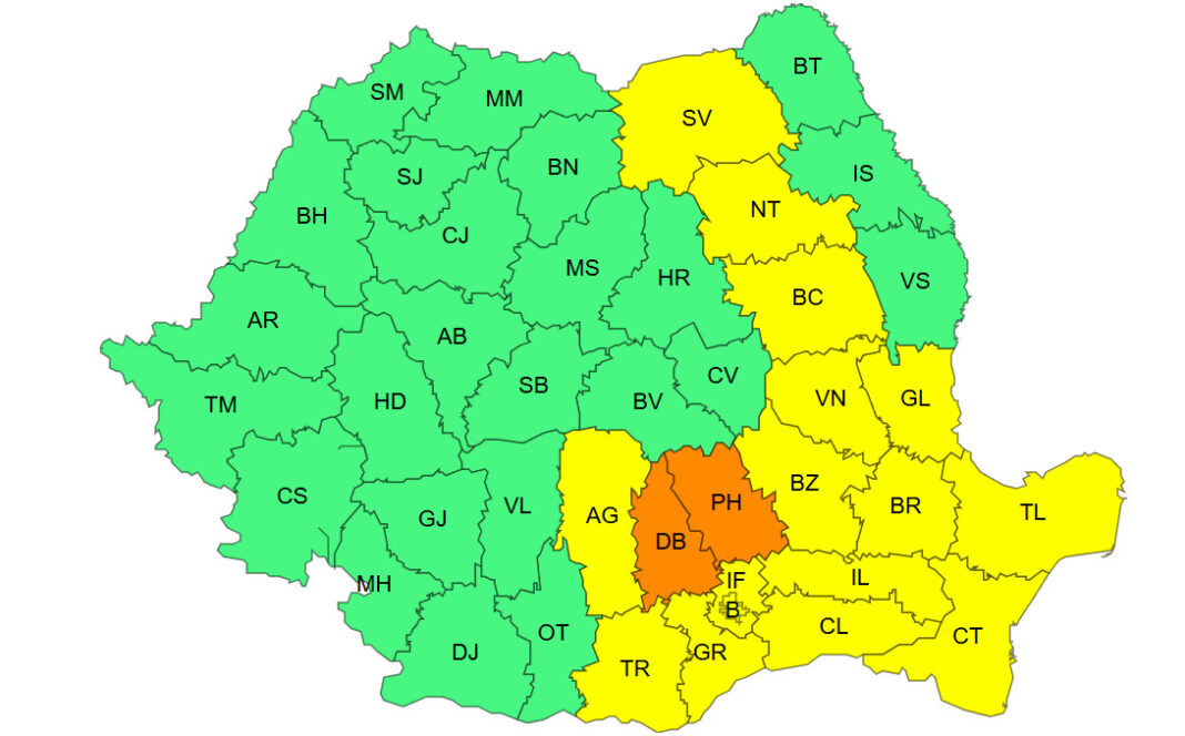 Alertă meteo în Dâmbovița