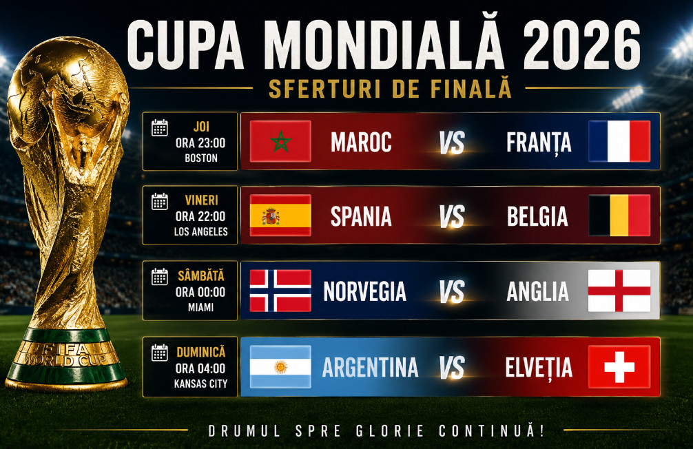 Programul complet al sferturilor de finală