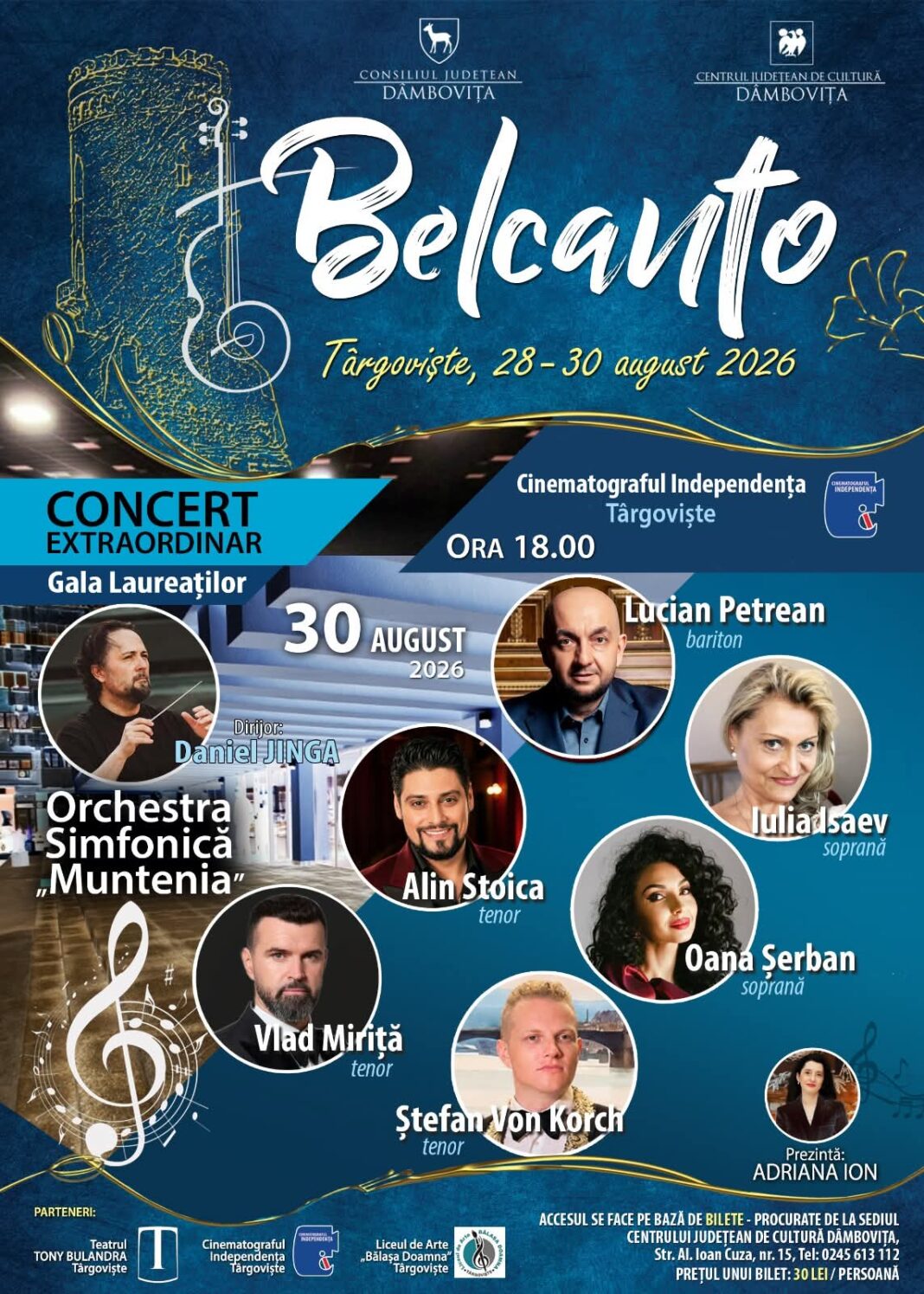 „Belcanto” revine la Târgoviște! Muzică lirică, masterclass-uri și o Gală Extraordinară cu nume sonore ale scenei