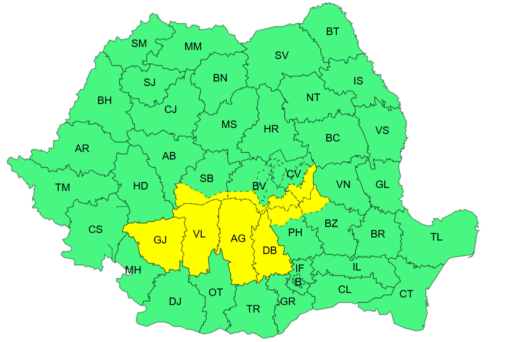 COD GALBEN DE VREME SEVERĂ ÎN DÂMBOVIȚA